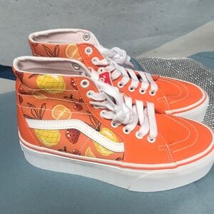 Orange fruity vans sneakers
